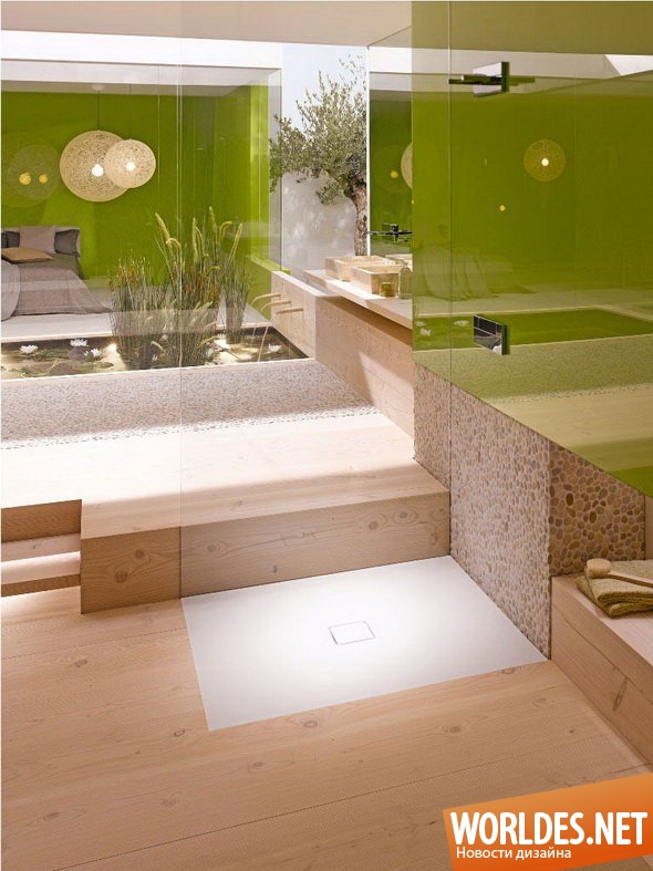 дизайн ванной комнаты, ванная комната, современная ванная комната, зеленая ванная комната, красивая ванная комната, оригинальная ванная комната